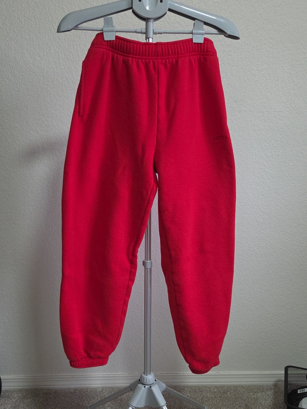Aritzia Kids Bright Red Fleece Joggers